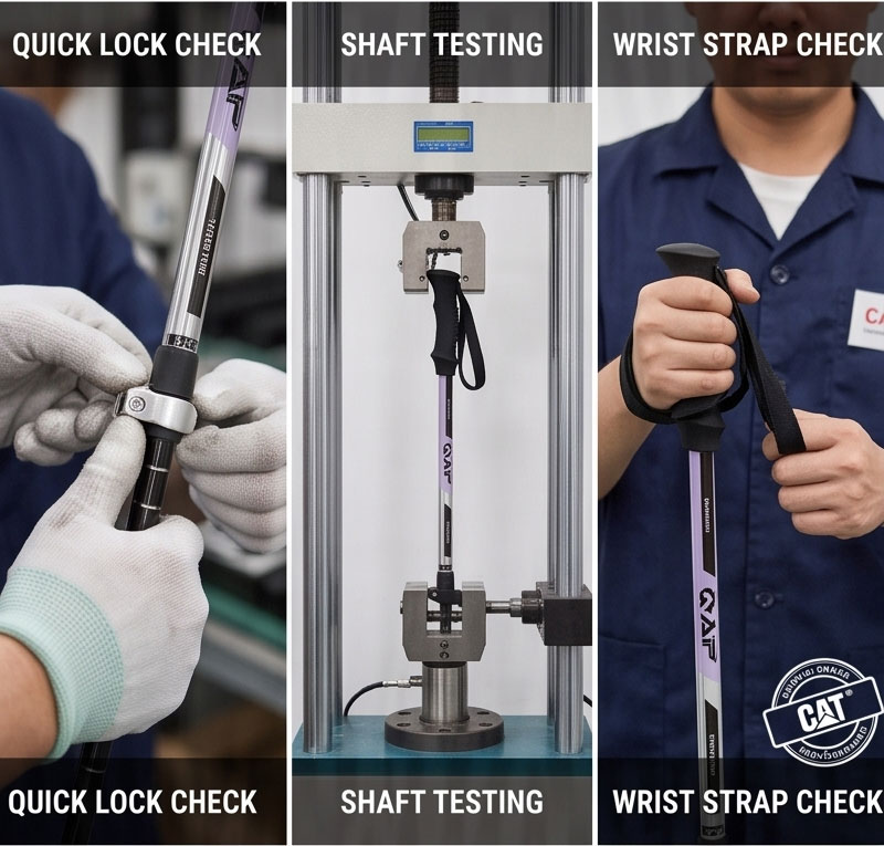 Trekking pole quality inspection