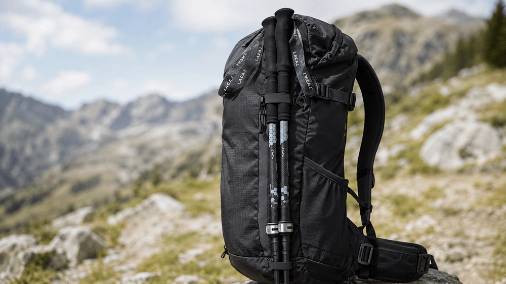 Backpack trekking pole loops