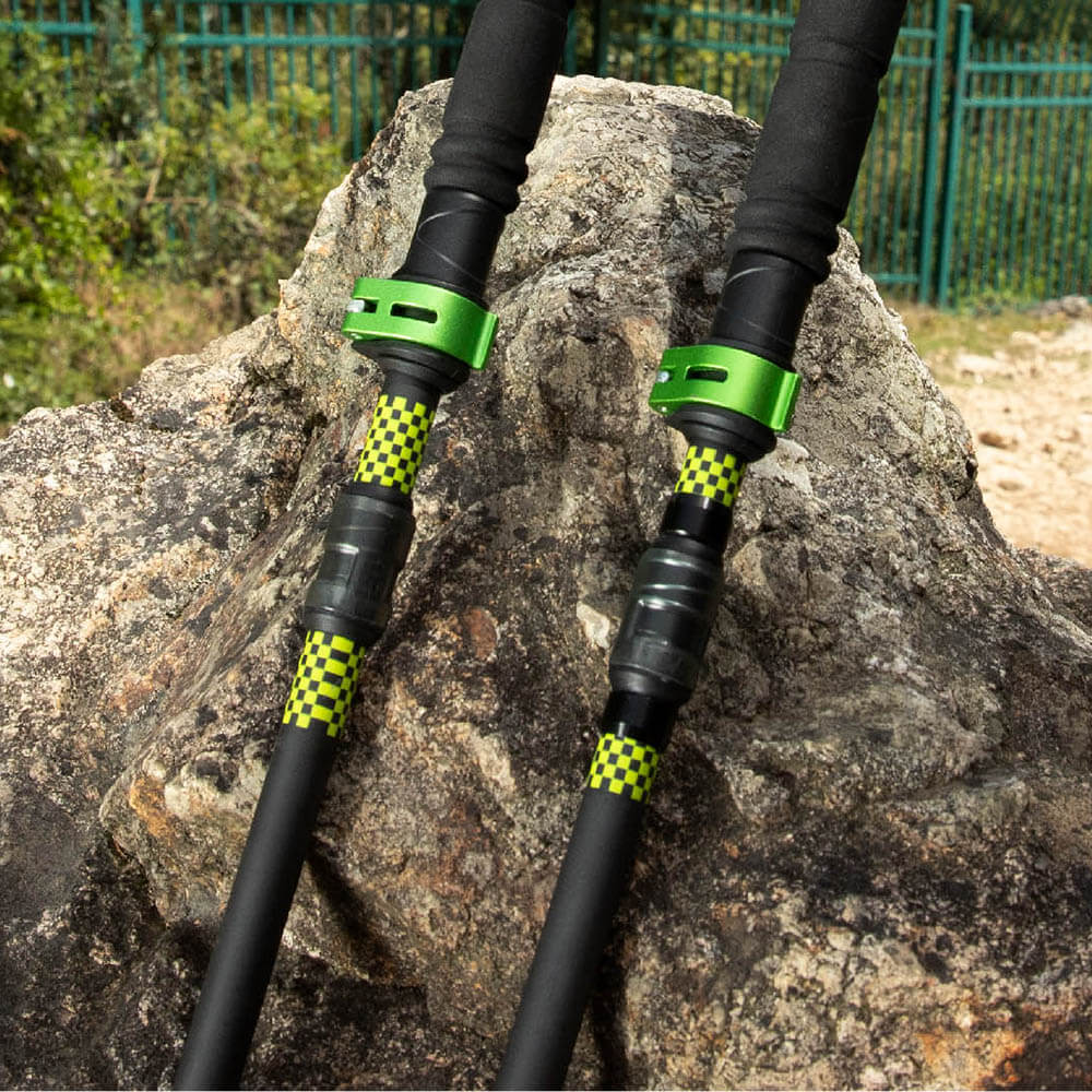 Vibrant Racing Green One Touch Folding Trekking Pole