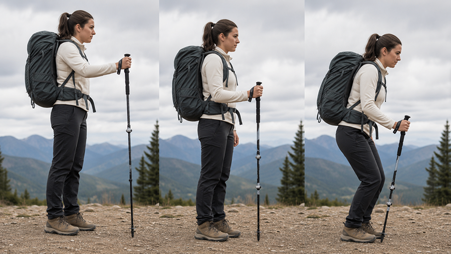 Trekking pole height comparison
