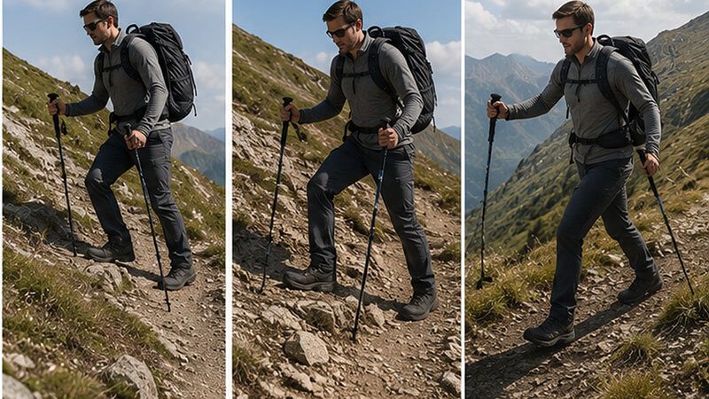 How to use trekking poles on different terrain