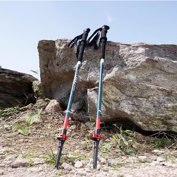 Slate Blue Aluminum Trekking Pole With Rotating Basket