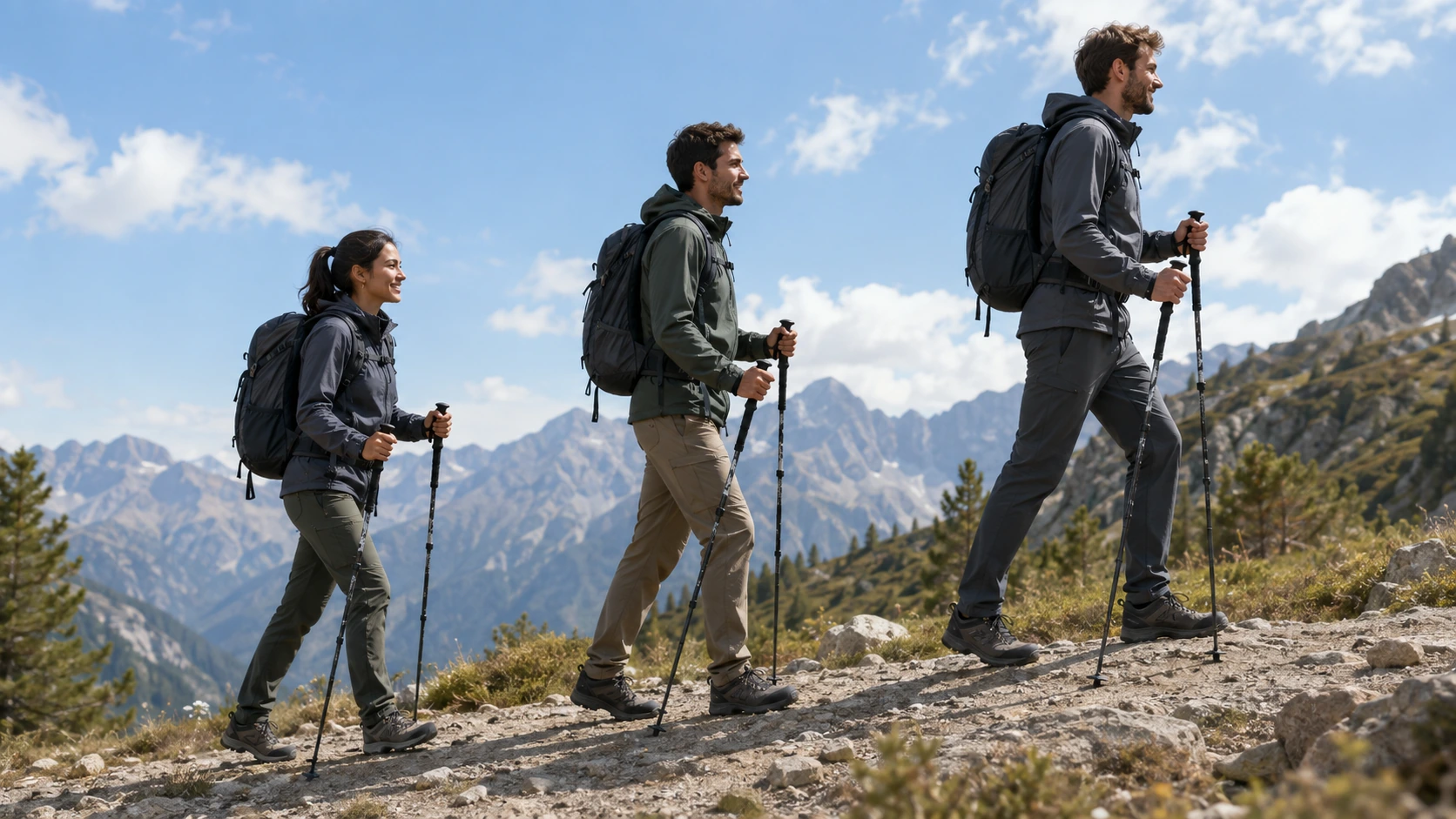 Trekking pole length by user height