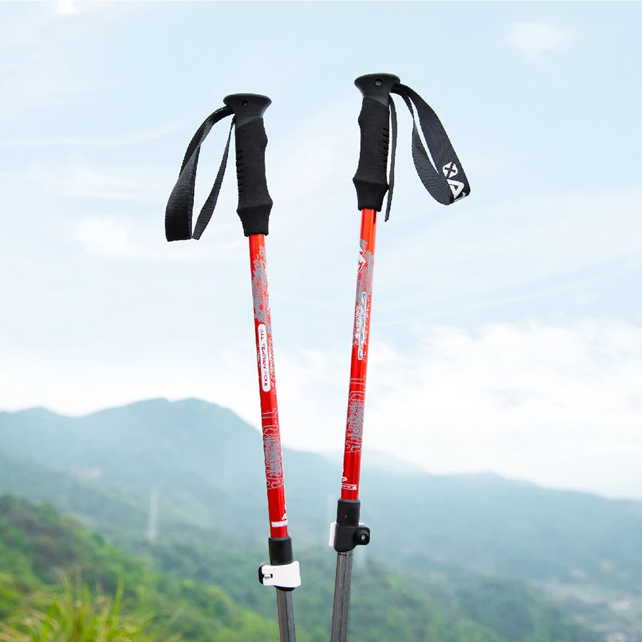 Energetic Ruby Crimson Hiking Walking Stick