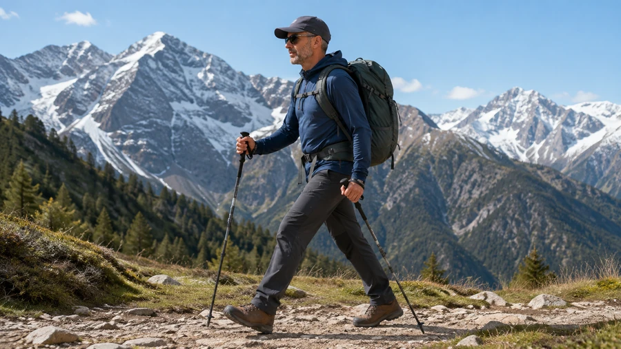 How to walk with two trekking poles properly