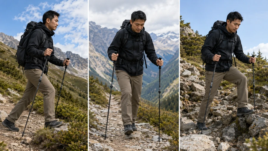 How to use trekking poles on different terrain