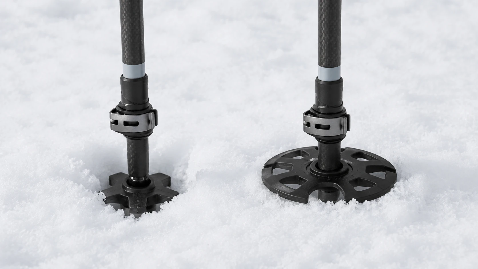 Trekking pole basket size for snow conditions