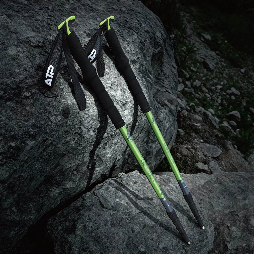 Dynamic Pulse Green Anti-Shock Hiking Stick