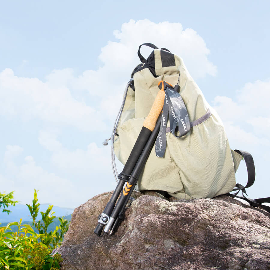 Minimalist Blaze Orange 3K Carbon Cork Trekking Pole