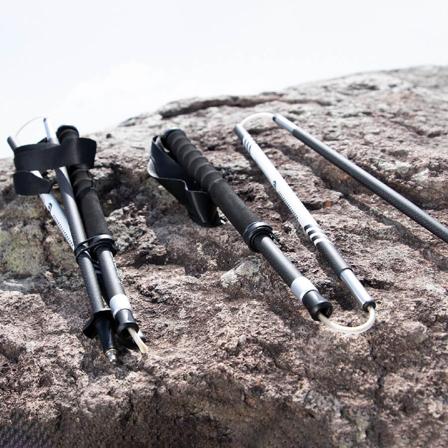 Sleek Mono Stripe Carbon Folding Trekking Pole