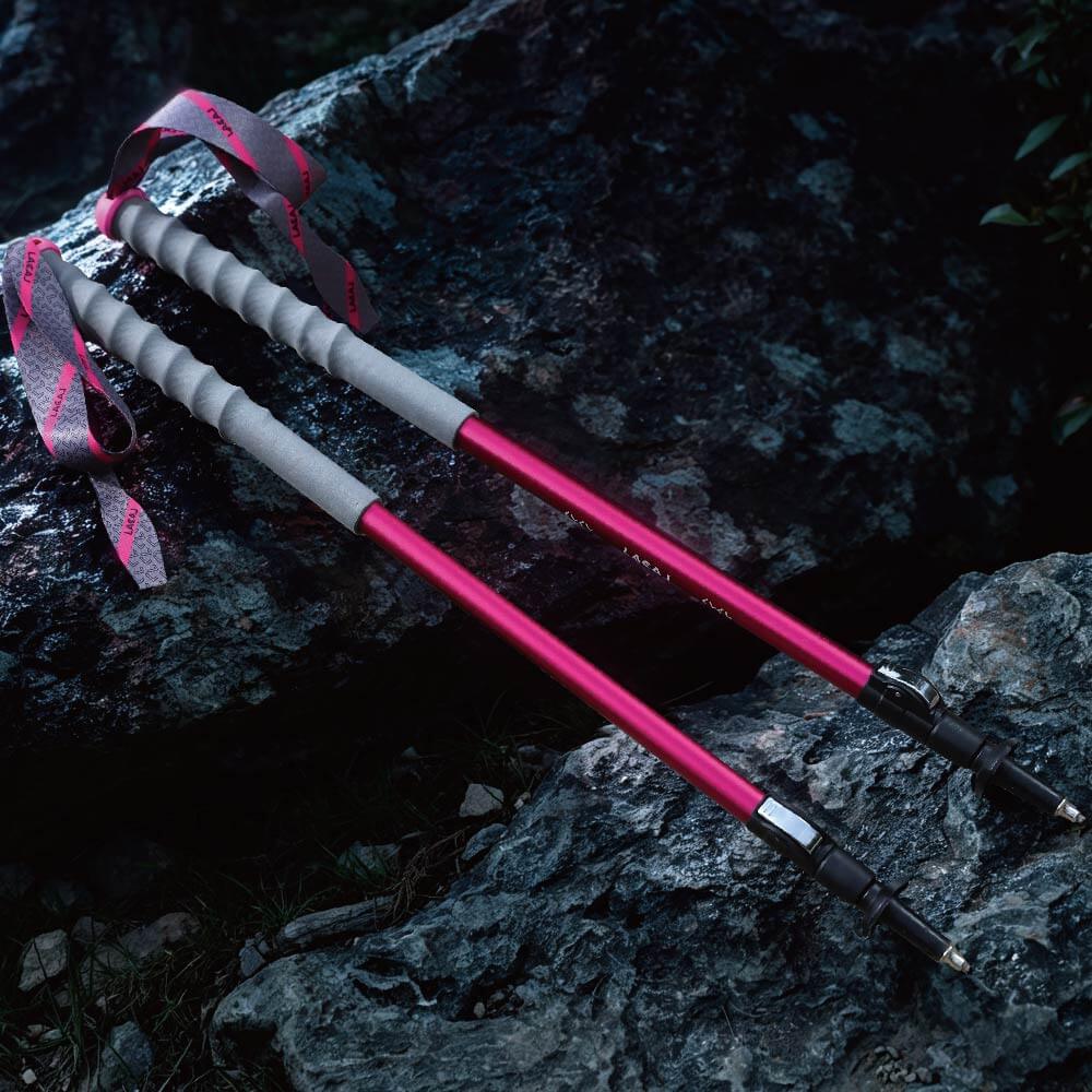 Sleek Magenta Telescopic Aluminium Trekking Pole